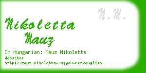 nikoletta mauz business card